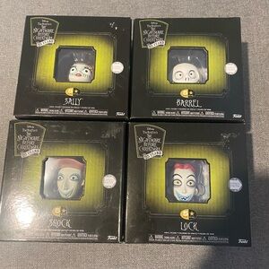 Funko The Nightmare Before Christmas Collectibles - Sally, Shock , Barrel , Lock